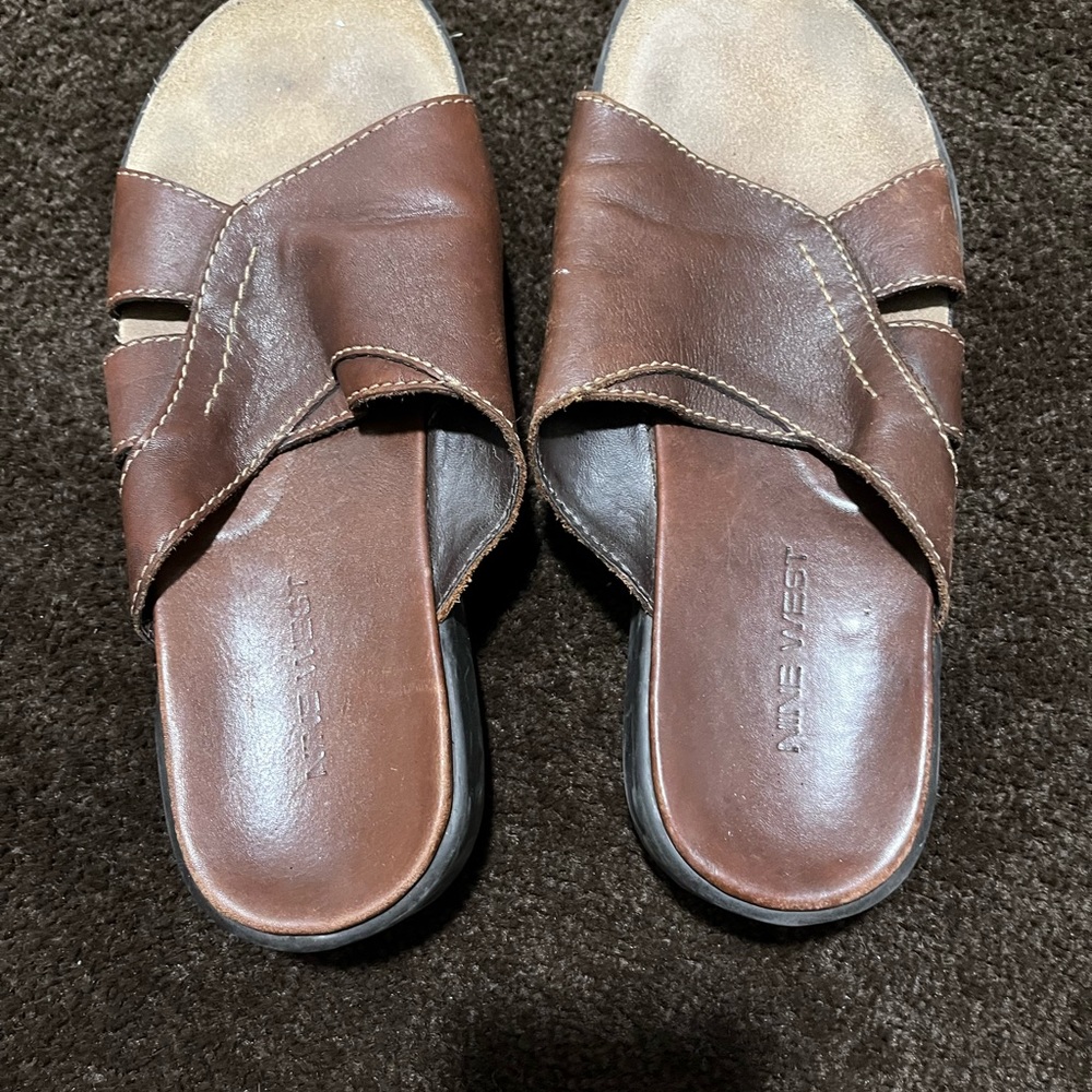 Comfy Pair Of Nine West Slides 1 1/2 Heel - image 2